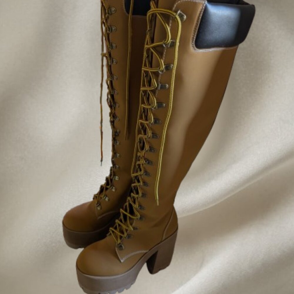 Poster Girl Knee High Suede Platform Boots